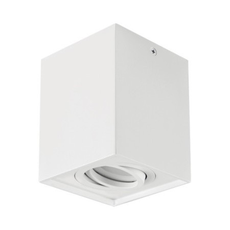 Kwadratowa oprawa natynkowa - biała lampa sufitowa - 1 x GU10