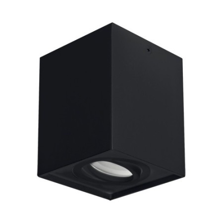 Kwadratowa oprawa natynkowa - czarna lampa sufitowa - 1 x GU10