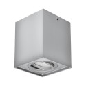 Kwadratowa oprawa natynkowa - srebrna lampa sufitowa - 1 x GU10
