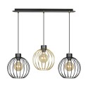 złoto - czarna - metalowa lampa wisząca Emibig PINETA 3 BLACK/GOLD 559/3