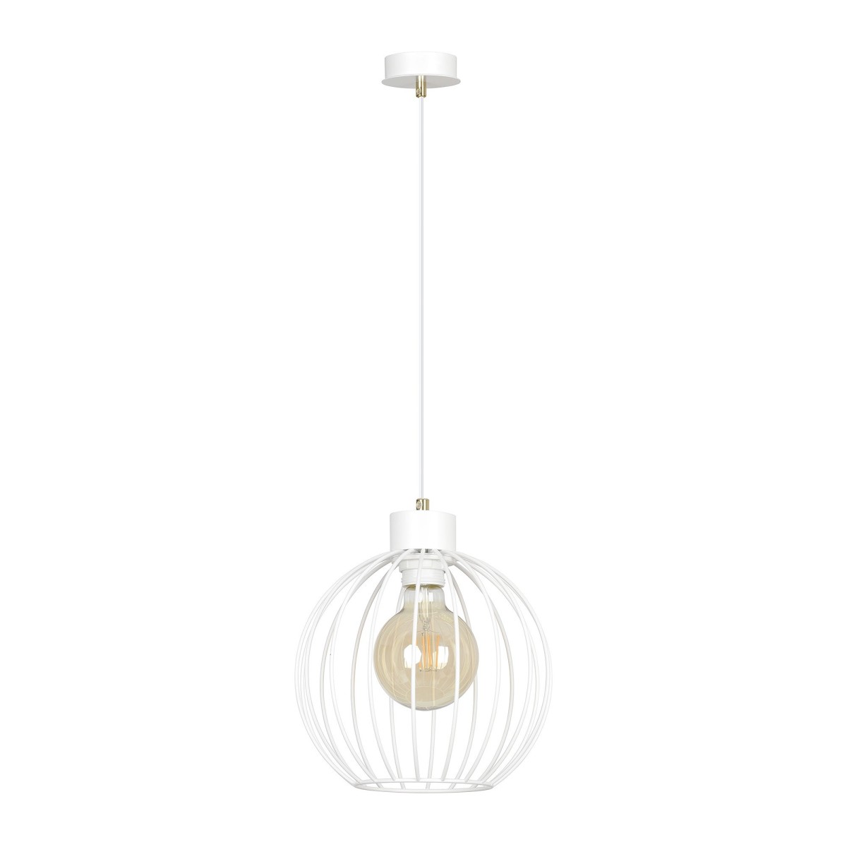 biała - metalowa lampa wisząca Emibig PINETA 1A WHITE 560/1A