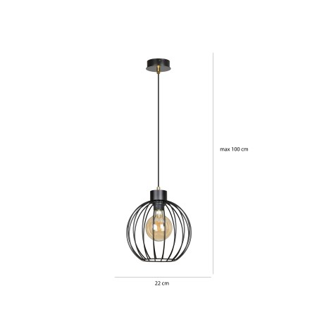 złoto - biała - metalowa lampa wisząca Emibig PINETA 1B WHITE/GOLD 560/1B