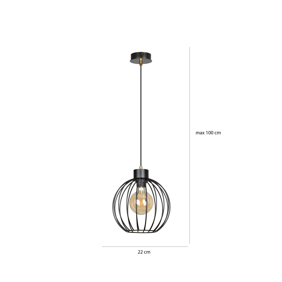 złoto - biała - metalowa lampa wisząca Emibig PINETA 1B WHITE/GOLD 560/1B