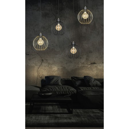 złoto - biała - metalowa lampa wisząca Emibig PINETA 1B WHITE/GOLD 560/1B