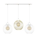 złoto - biała - metalowa lampa wisząca Emibig PINETA 3 WHITE/GOLD 560/3