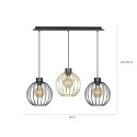 złoto - biała - metalowa lampa wisząca Emibig PINETA 3 WHITE/GOLD 560/3
