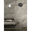 czarna - szklano - metalowa lampa przysufitowa Emibig MINERVA 2 BLACK 612/2