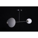 czarna - szklano - metalowa lampa przysufitowa Emibig MINERVA 2 BLACK 612/2