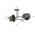 czarna - szklano - metalowa lampa przysufitowa Emibig MINERVA 4 BLACK 612/4