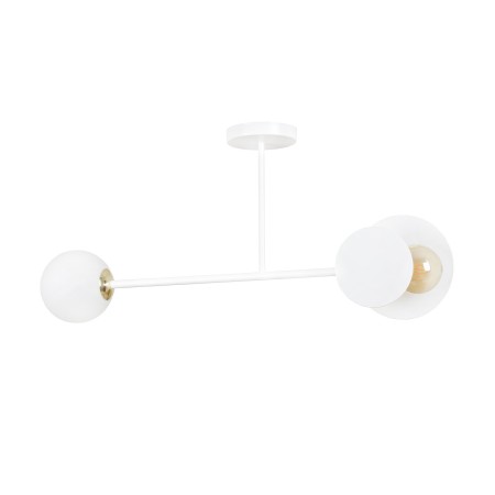 biała - szklano - metalowa lampa przysufitowa Emibig MINERVA 2 WHITE 613/2