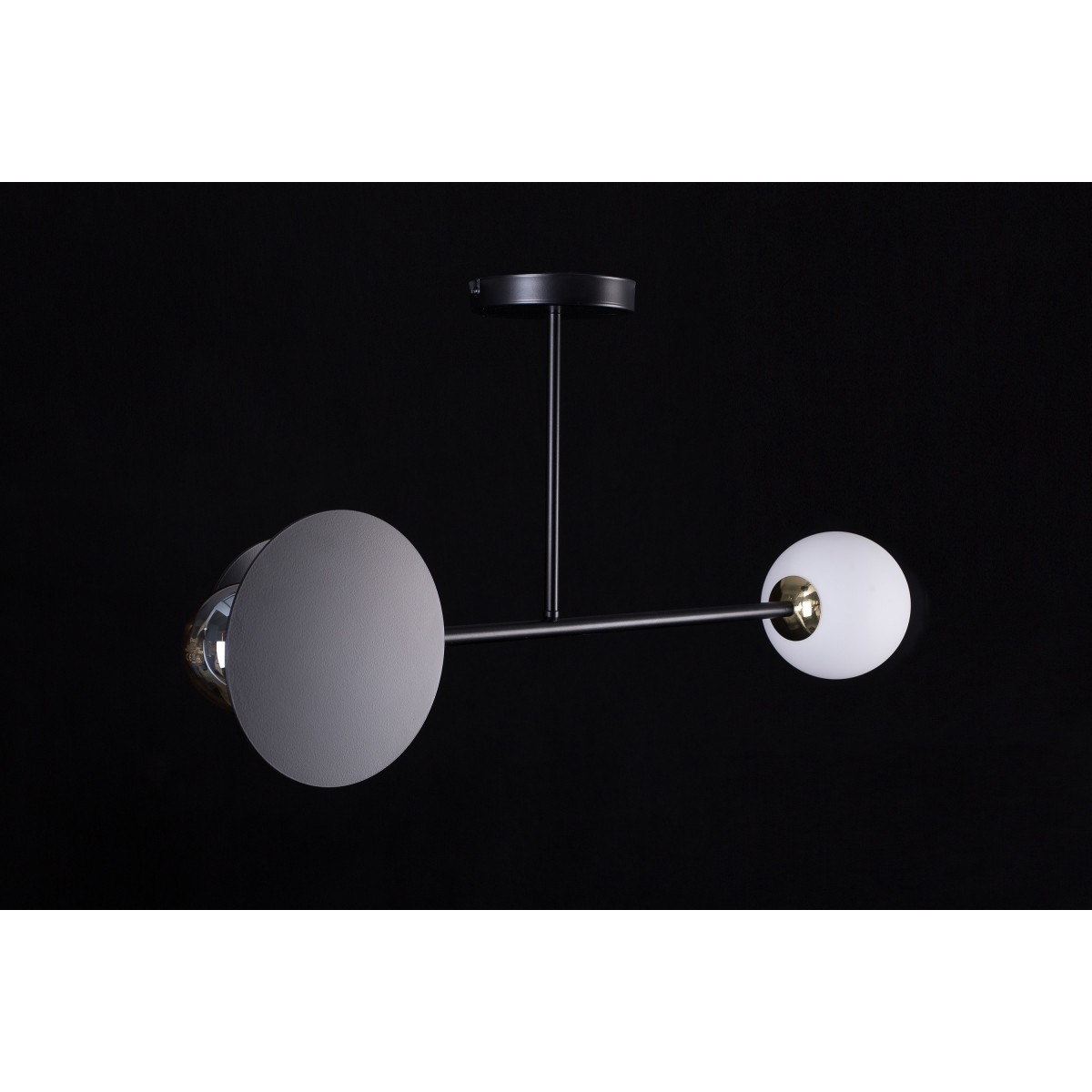 biała - szklano - metalowa lampa przysufitowa Emibig MINERVA 2 WHITE 613/2