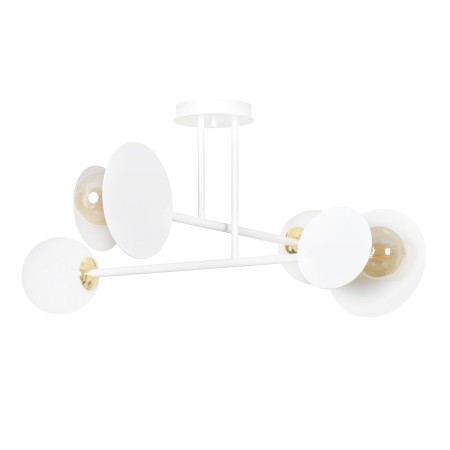 biała - szklano - metalowa lampa przysufitowa Emibig MINERVA 4 WHITE 613/4