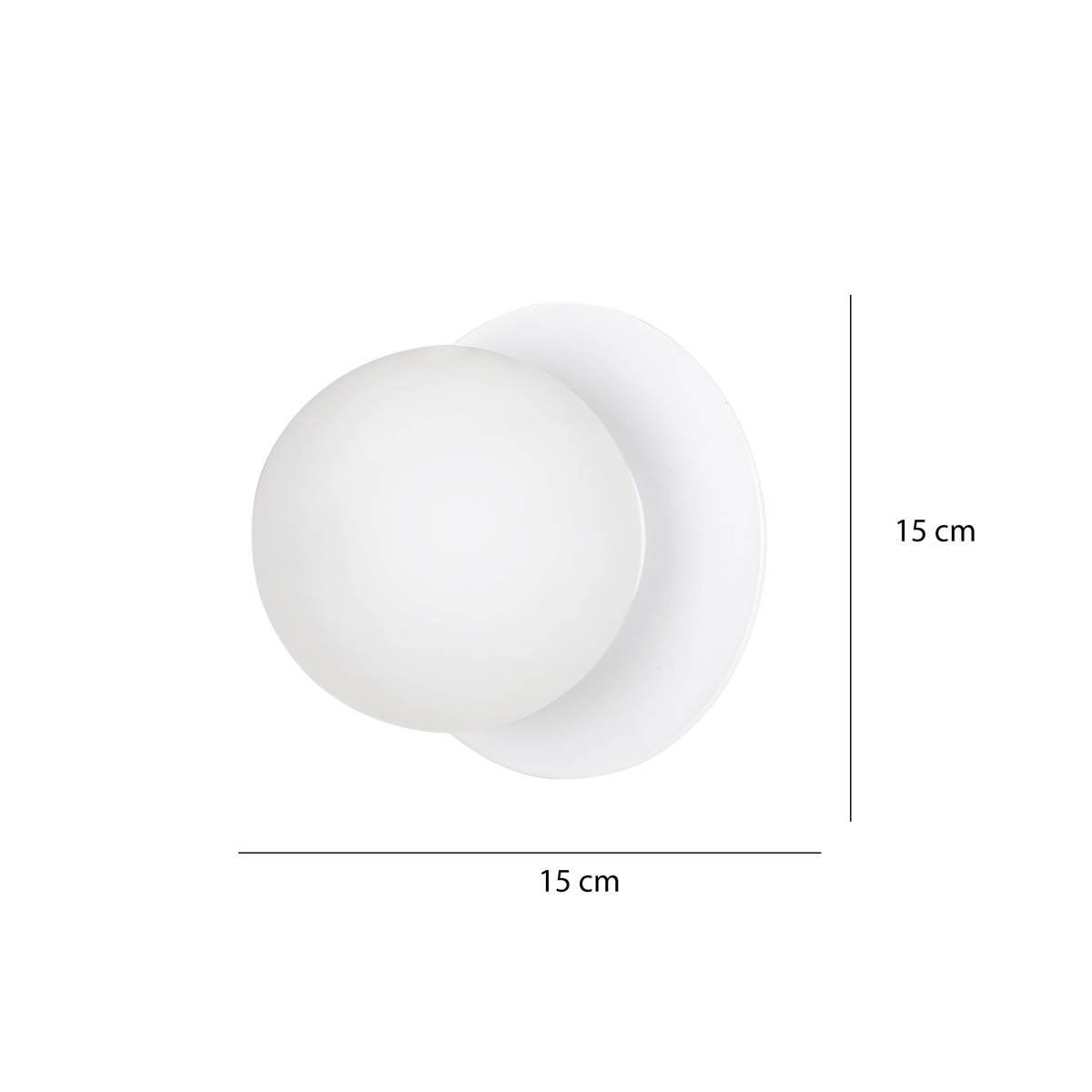 biały - szklano metalowy kinkiet Emibig MINERVA K1 WHITE 613/K1