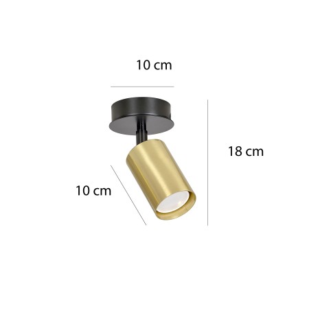 czarna - metalowa lampa przysufitowa Emibig ZEN 1 BLACK 622/1