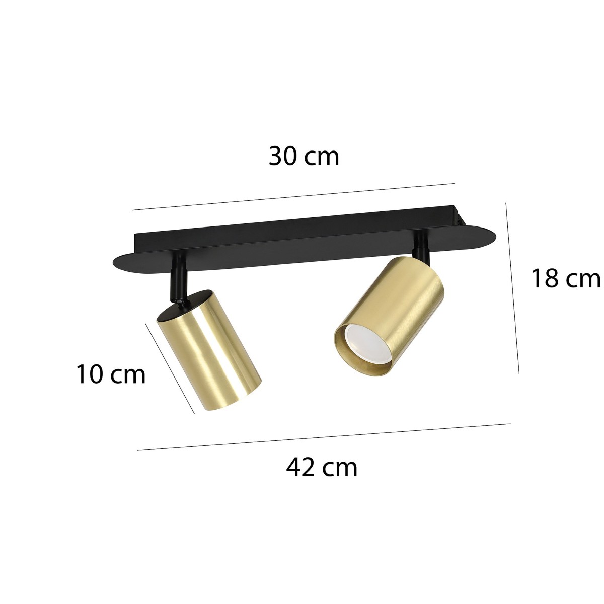 czarna - metalowa lampa przysufitowa Emibig ZEN 2 BLACK 622/2