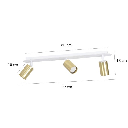 biała - metalowa lampa przysufitowa Emibig ZEN 3 WHITE 623/3