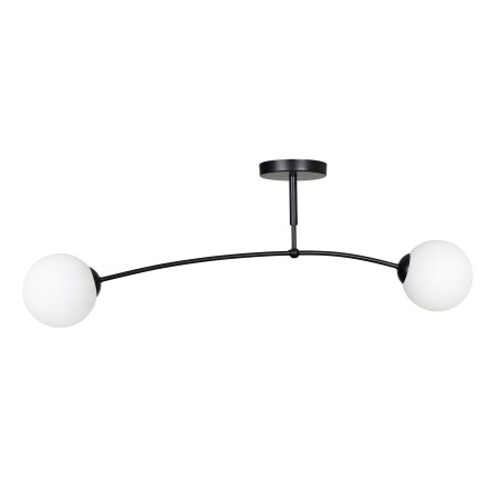 czarna - szklano - metalowa lampa przysufitowa Emibig PREGOS 2 BLACK 670/2