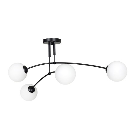 czarna - szklano - metalowa lampa przysufitowa Emibig PREGOS 4 BLACK 670/4