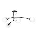 czarna - szklano - metalowa lampa przysufitowa Emibig PREGOS 4 BLACK 670/4