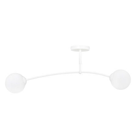 biała - szklano - metalowa lampa przysufitowa Emibig PREGOS 2 WHITE 671/2