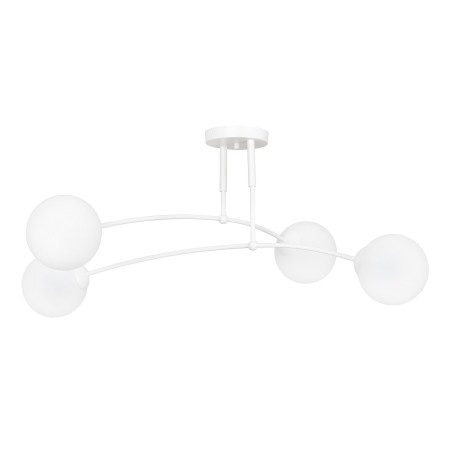 biała - szklano - metalowa lampa przysufitowa Emibig PREGOS 4 WHITE 671/4