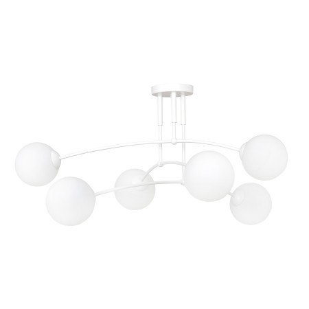 biała - szklano - metalowa lampa przysufitowa Emibig PREGOS 6 WHITE 671/6
