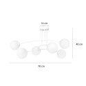 biała - szklano - metalowa lampa przysufitowa Emibig PREGOS 6 WHITE 671/6