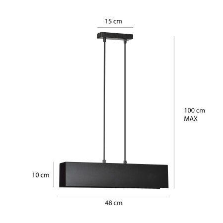 czarna - metalowa lampa wisząca Emibig GENTOR 2 BLACK 672/2