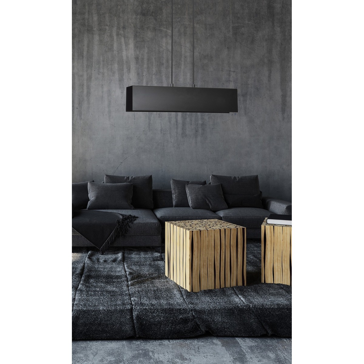 czarna - metalowa lampa wisząca Emibig GENTOR 2 BLACK 672/2