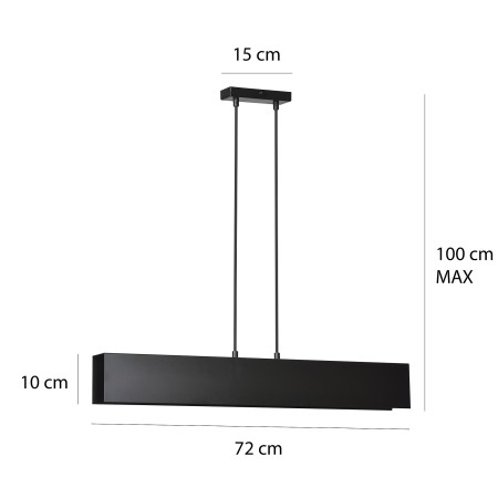 czarna - metalowa lampa wisząca Emibig GENTOR 3 BLACK 672/3