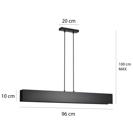 czarna - metalowa lampa wisząca Emibig GENTOR 4 BLACK 672/4