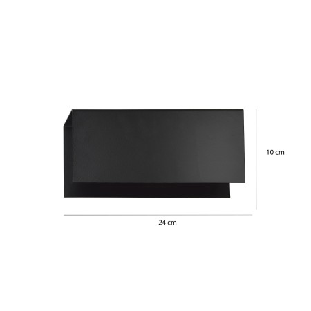 czarny - metalowy kinkiet Emibig GENTOR K1 BLACK 672/K1