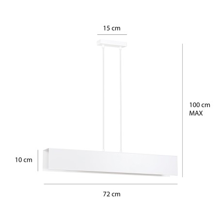biała - metalowa lampa wisząca Emibig GENTOR 3 WHITE 673/3