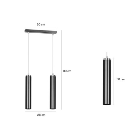 biała - metalowa lampa wisząca Emibig LUNA 2 WHITE 955/2