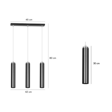 biała - metalowa lampa wisząca Emibig LUNA 3 WHITE 955/3