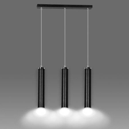 czarna - metalowa lampa wisząca Emibig LUNA 3 BLACK 956/3