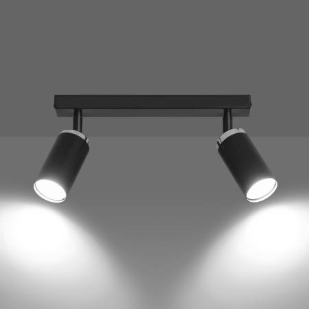 czarna - metalowa lampa przysufitowa Emibig HERA 2 BLACK 960/2
