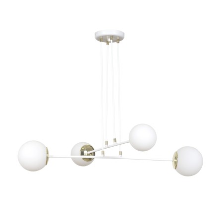 biała - szklano - metalowa lampa wisząca Emibig OGNIS 4 WHITE 967/4