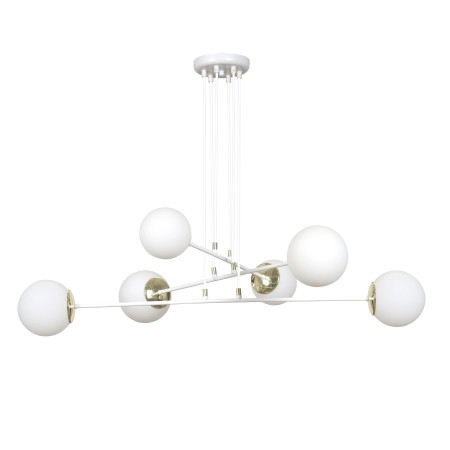biała - szklano - metalowa lampa wisząca Emibig OGNIS 6 WHITE 967/6