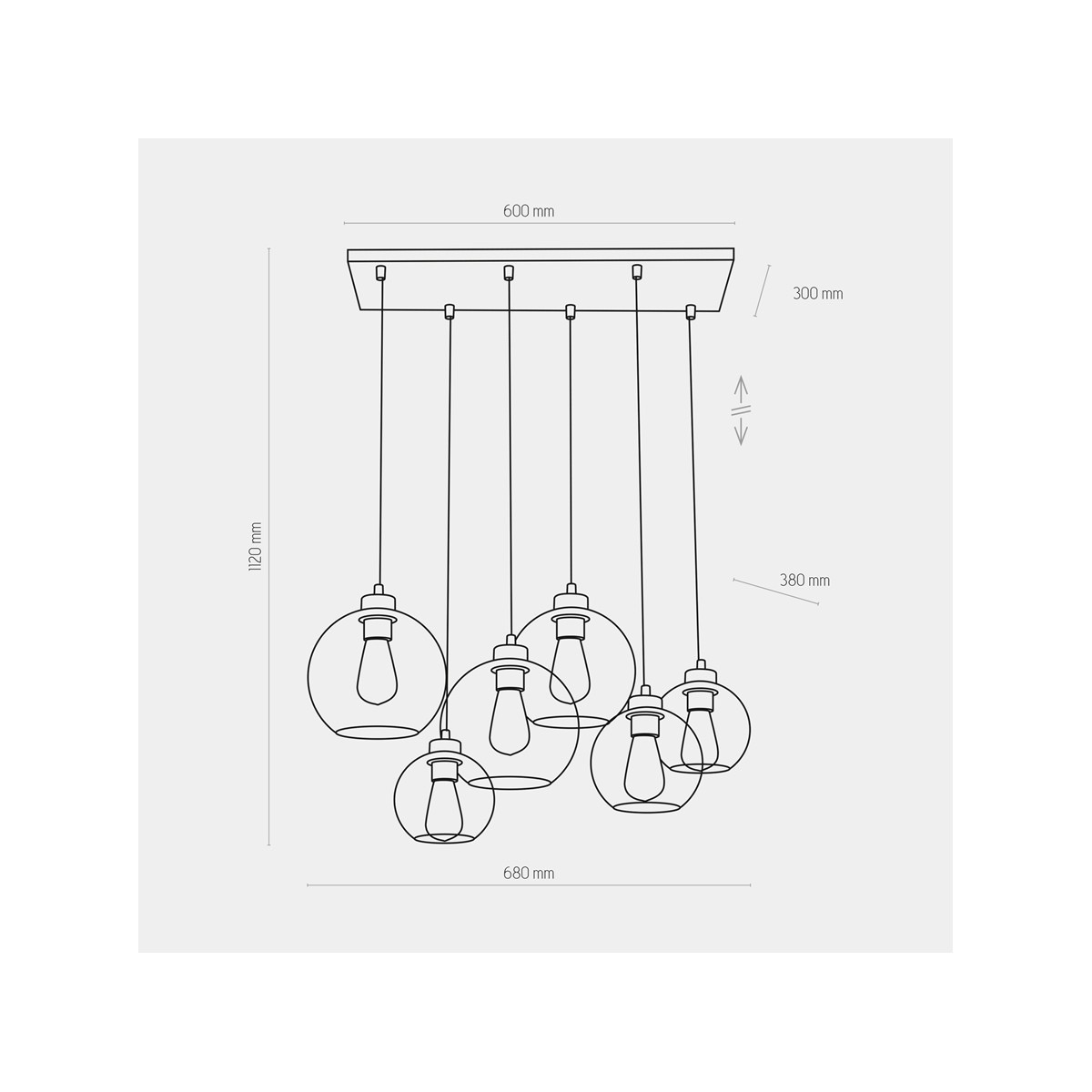 TK-Lighting CUBUS GRAPHITE 2833
