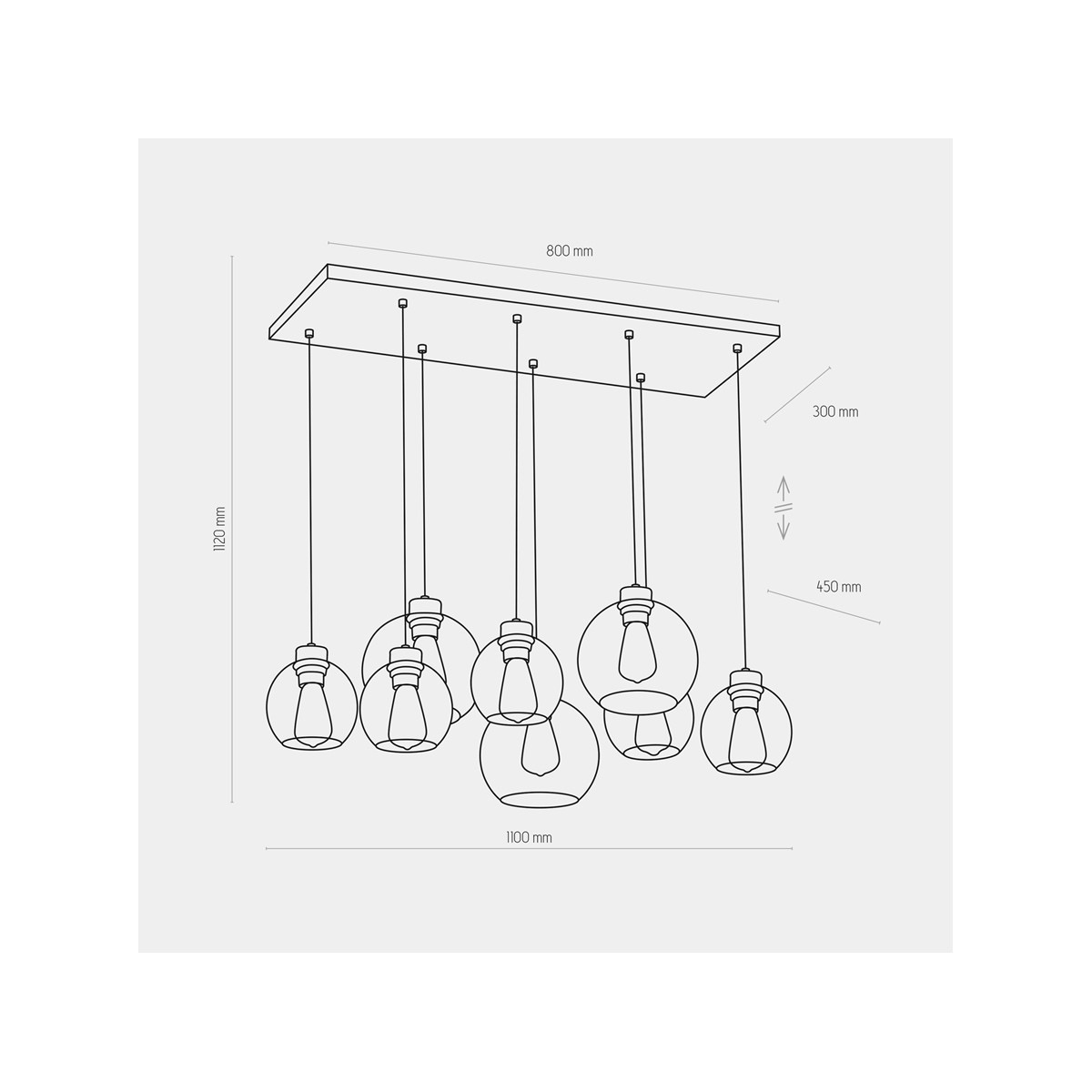 TK-Lighting CUBUS GRAPHITE 4113