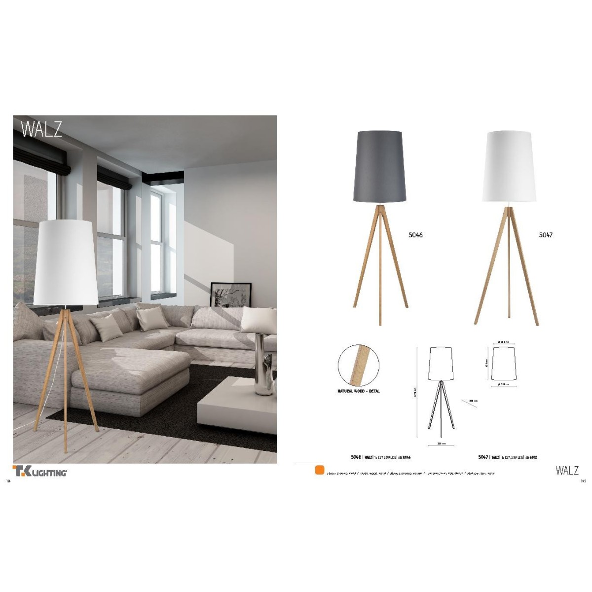 TK-Lighting WALZ GRAY 5046