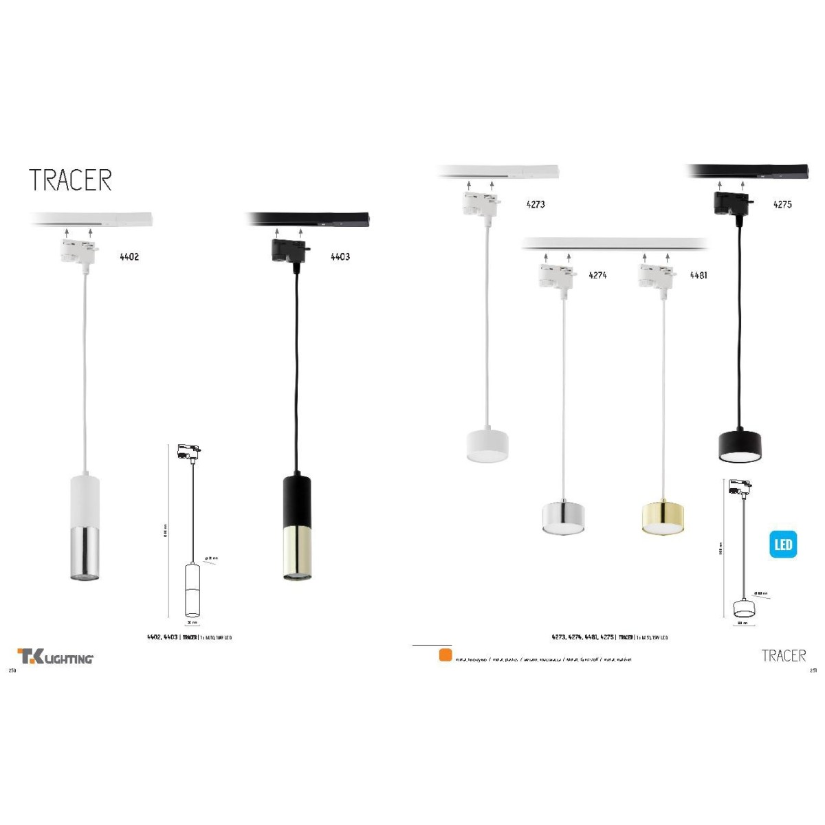 Systemy szynowe TK-Lighting TRACER TKL4403 kolor -  styl Nowoczesny