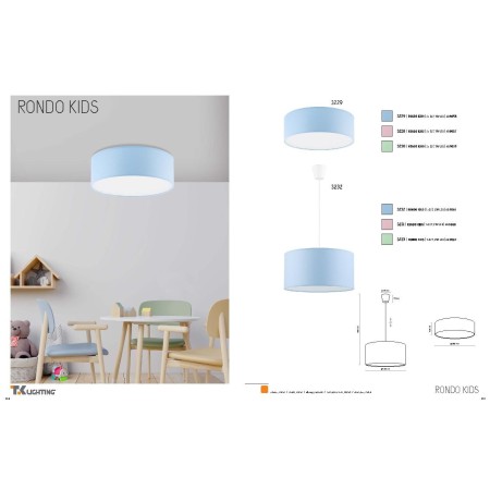 Lampa wisząca TK-Lighting RONDO TKL3232  Lampa sufitowa kolor - biały - niebieski styl Nowoczesny  Klasyczny
