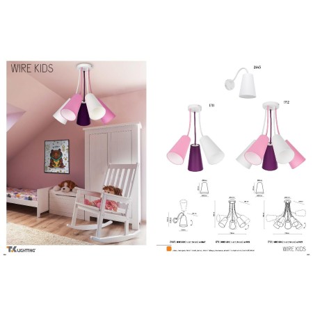 Lampa sufitowa TK-Lighting WIRE TKL1711 kolor - multikolor - orzech styl Nowoczesny