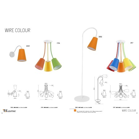 Lampa sufitowa TK-Lighting WIRE TKL2107 kolor - multikolor styl Nowoczesny