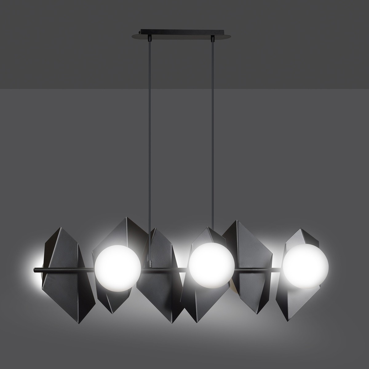 Designerskia, czarna lampa wisząca Emibig DRIFTON 6 BLACK  EM636/6