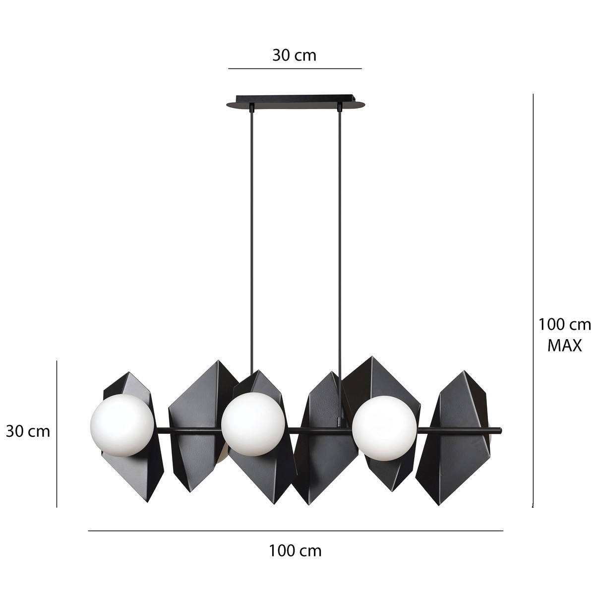 Designerskia, czarna lampa wisząca Emibig DRIFTON 6 BLACK  EM636/6