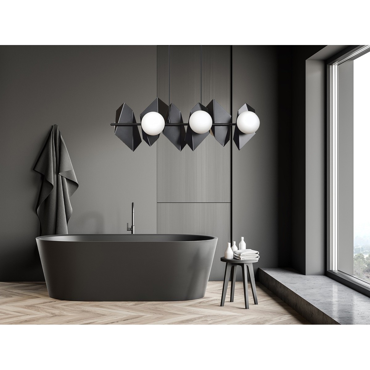 Designerskia, czarna lampa wisząca Emibig DRIFTON 6 BLACK  EM636/6