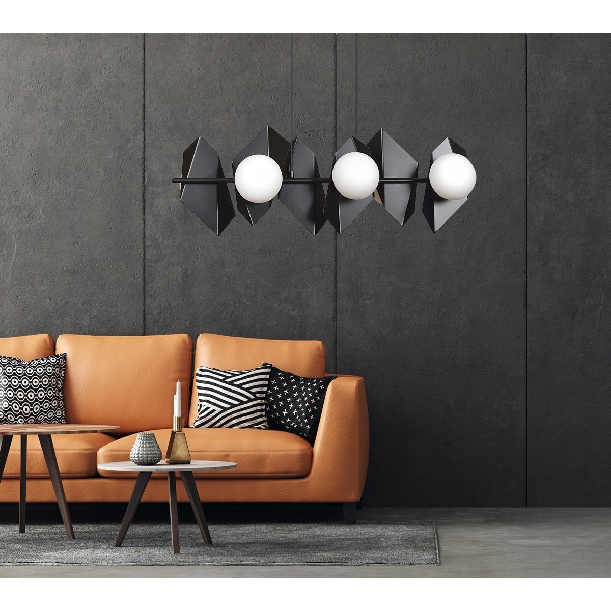 Designerskia, czarna lampa wisząca Emibig DRIFTON 6 BLACK  EM636/6